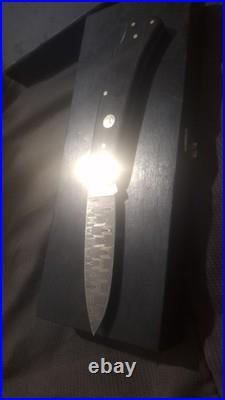 Handmade damascus steel folding lock knife