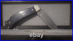 Handmade damascus steel folding lock knife