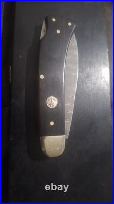 Handmade damascus steel folding lock knife