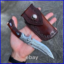 Handmade knife Japanese VG10 Damascus Steel Folding Knife, Rosewood Liner Lock