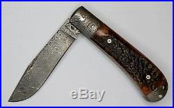 Hans Weinmueller Custom Folding Knife with Devin Thomas Damascus Steel