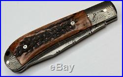 Hans Weinmueller Custom Folding Knife with Devin Thomas Damascus Steel