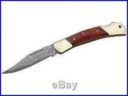 Herbertz 37 Layers Damascus Blade 3 1/3 Folding Pocket Knife / Pakkawood
