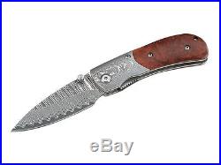 Herbertz 71 Damascus One Hand Folding Pocket Knife /wood 209709