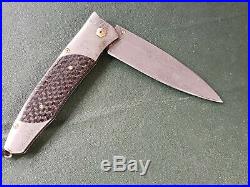 High End William Henry Full Damascus Folding Knife L@@k U. S A. Hand Crafted