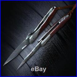 High Hardness Damascus Knife Tactical Pocket Folding Blade Outdoor Survival