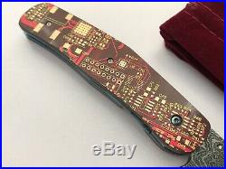 JE Custom Folding Knife Mother Board Handles Titanium Liner Lock Damascus Blade