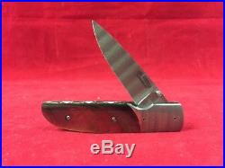 JOEL CHAMBLIN Custom Genuine Black-Lip Pearl Damascus Steel Folding Knife