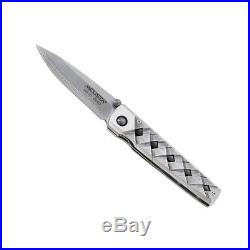 Japanese Folding Knife Mcusta Damascus Blade And Handle