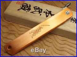 Japanese Folding knife Higo Knife Damascus Miyamoto Musashi Blade length 95mm