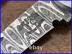 Jeff Cover Small Custom Slip Joint Folding Knife Damascus Blade Stag Handle