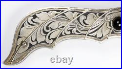 Jot Singh Warenski Engraved Folding Damascus Custom Knife Onyx Accents