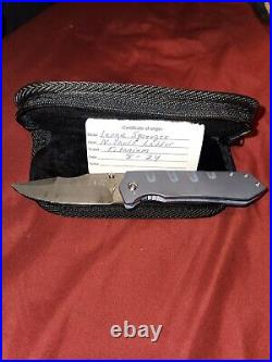 KC Gray Knives Lrg Squeegee Titanium Scales Damascus Blade Nichols Ladder Steel