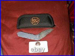 KC Gray Knives Lrg Squeegee Titanium Scales Damascus Blade Nichols Ladder Steel