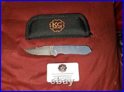 KC Gray Knives Lrg Squeegee Titanium Scales Damascus Blade Nichols Ladder Steel