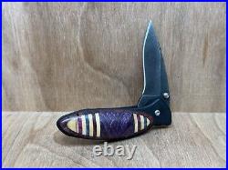 KERSHAW CHIVE 1600DAMCKT Damascus One Of A Kind Custom Wood Handle USA NEAR MINT