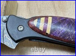 KERSHAW CHIVE 1600DAMCKT Damascus One Of A Kind Custom Wood Handle USA NEAR MINT