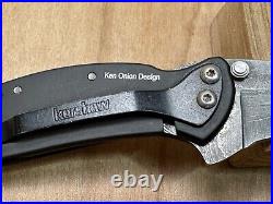 KERSHAW CHIVE 1600DAMCKT Damascus One Of A Kind Custom Wood Handle USA NEAR MINT