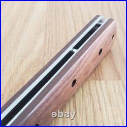 Kanetsune Gaku Style Folding Knife 4.5 Damascus Steel Blade Rosewood Handle