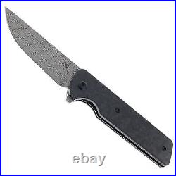 Kansept Anomaly Folding Knife Black/Gray Carbon Fiber Handle Damascus K2038A6