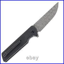 Kansept Anomaly Folding Knife Black/Gray Carbon Fiber Handle Damascus K2038A6