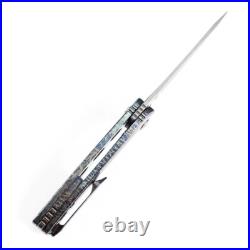 Kansept Cassowary Folding Knife Titanium/Lightning Strike Damascus K2065A3