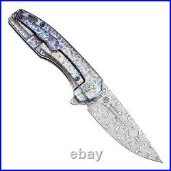 Kansept Cassowary K2065A3 Folding Knife Damascus & Lightning Strike Titanium