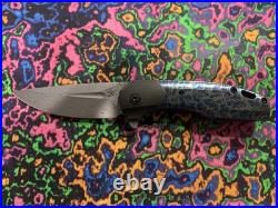 Kansept Cassowary Lightning Strike Finish Titanium Handle Damascus Blade Nib