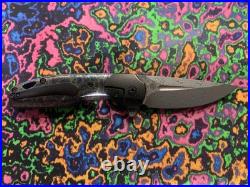 Kansept Cassowary Lightning Strike Finish Titanium Handle Damascus Blade Nib