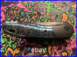 Kansept Cassowary Lightning Strike Finish Titanium Handle Damascus Blade Nib