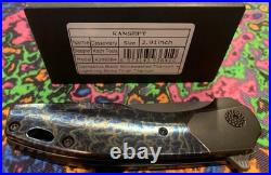 Kansept Cassowary Lightning Strike Finish Titanium Handle Damascus Blade Nib