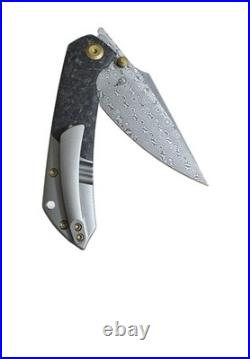 Kansept Fenrir Flipper Knife Beadblasted Titanium+shred Carbon Fiber Handle New
