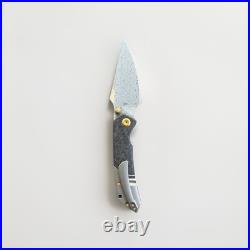 Kansept Fenrir Flipper Knife Beadblasted Titanium+shred Carbon Fiber Handle New