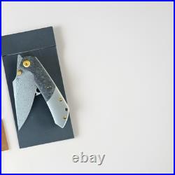 Kansept Fenrir Flipper Knife Beadblasted Titanium+shred Carbon Fiber Handle New