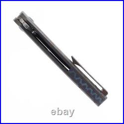 Kansept Hira Folding Knife Tiger Stripe Flame Titanium Handle Damascus K1090A5