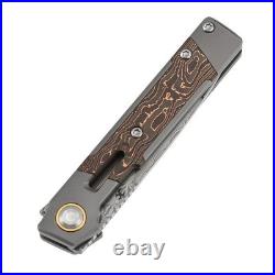 Kansept Kitpu Folding Knife SW Titanium/Copper CF Handle Damascus Plain K2123A5