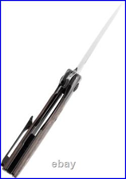 Kansept Knives Cassowary Folding Knife 3 Damascus Steel Blade Titanium /CF