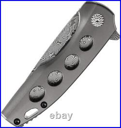 Kansept Knives Cassowary Folding Knife 3 Damascus Steel Blade Titanium Handle