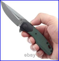 Kansept Knives Cassowary Folding Knife 3 Damascus Steel Blade Titanium/Micarta