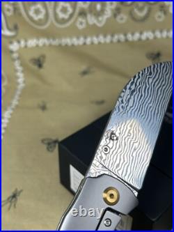 Kansept Knives Convict Folding Knife 3.3 Damascus Steel Blade Titanium Handle