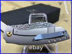 Kansept Knives Convict Folding Knife 3.3 Damascus Steel Blade Titanium Handle