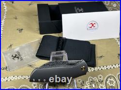 Kansept Knives Convict Folding Knife 3.3 Damascus Steel Blade Titanium Handle