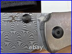 Kansept Knives Convict Titanium Handle 3.3 Damascus Steel Folding Pocket Knife