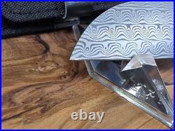 Kansept Knives Convict Titanium Handle 3.3 Damascus Steel Folding Pocket Knife