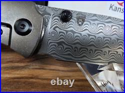 Kansept Knives Convict Titanium Handle 3.3 Damascus Steel Folding Pocket Knife