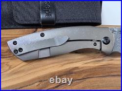 Kansept Knives Convict Titanium Handle 3.3 Damascus Steel Folding Pocket Knife