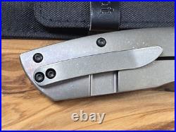 Kansept Knives Convict Titanium Handle 3.3 Damascus Steel Folding Pocket Knife