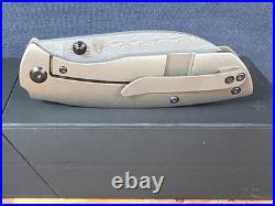 Kansept Knives Convict Titanium Handle 3.3 Damascus Steel Folding Pocket Knife