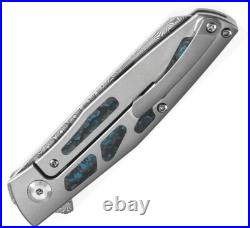 Kansept Knives Cru Folding Knife 3.5 Damascus Steel Blade Titanium/CF Handle