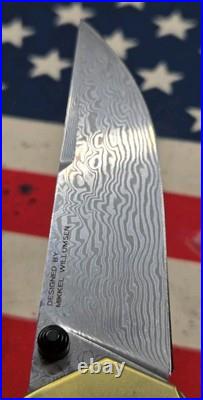 Kansept Knives EDC Tac Damascus Titanium Shred Carbon Fiber #013 Discontinued